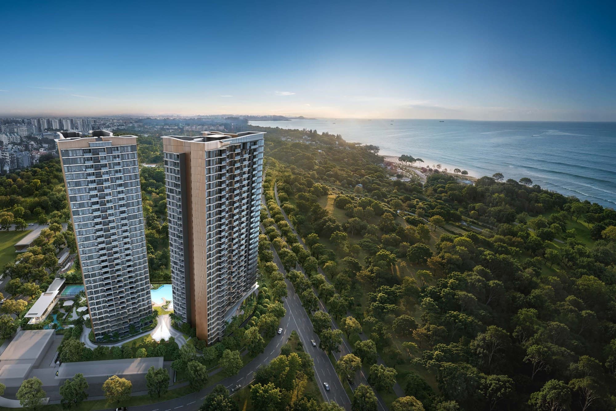 Vela Bay — aerial view of the development by the coast