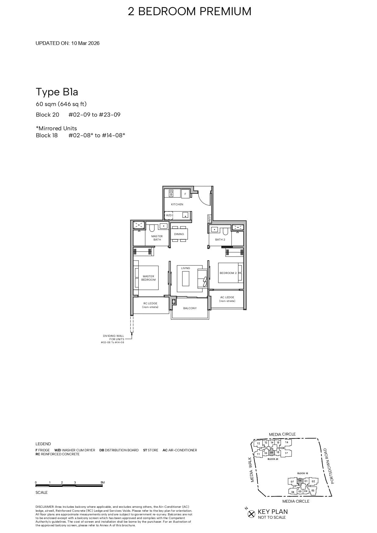 Hudson Place Residences floor plan — 2 Bedroom Premium