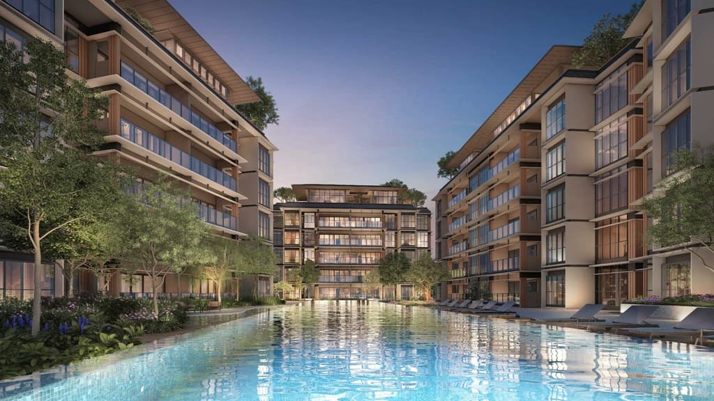 Thomson Reserve — infinity pool and residential blocks