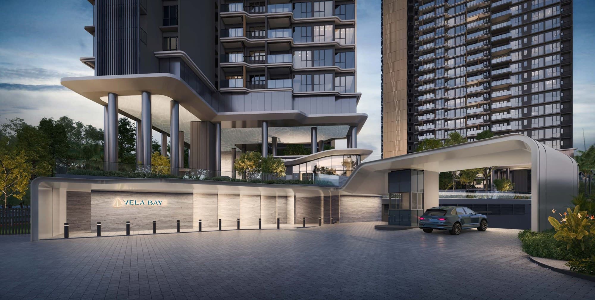 Vela Bay — pool deck and residential blocks