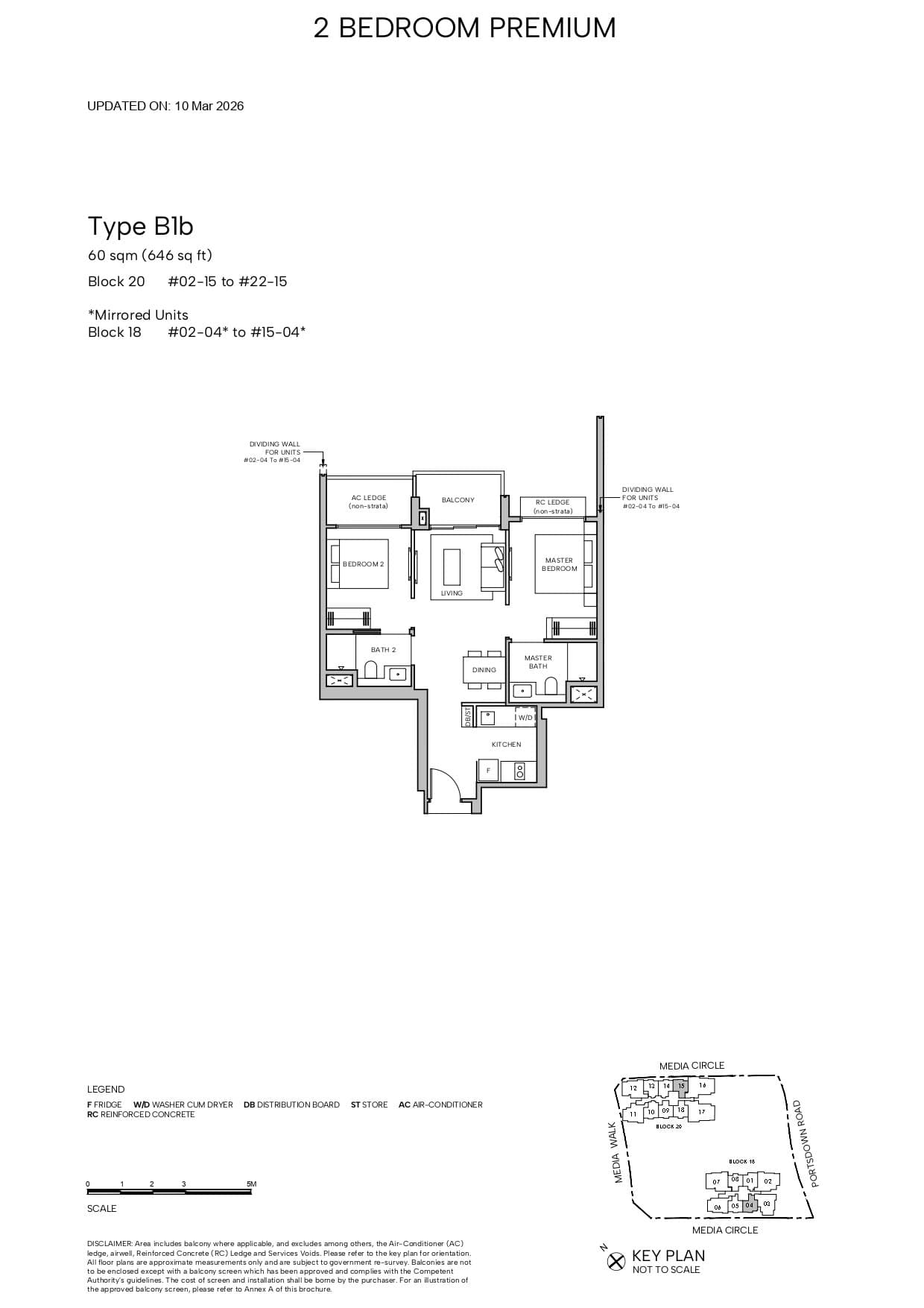 Hudson Place Residences floor plan — 2 Bedroom Premium