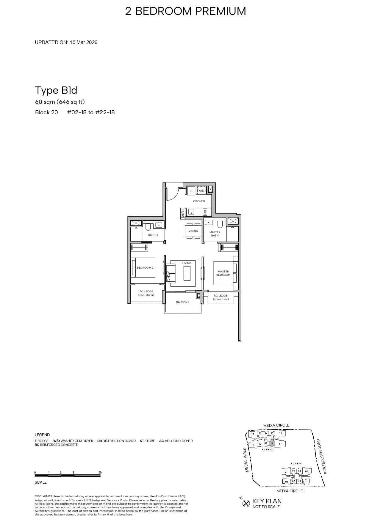 Hudson Place Residences floor plan — 2 Bedroom Premium